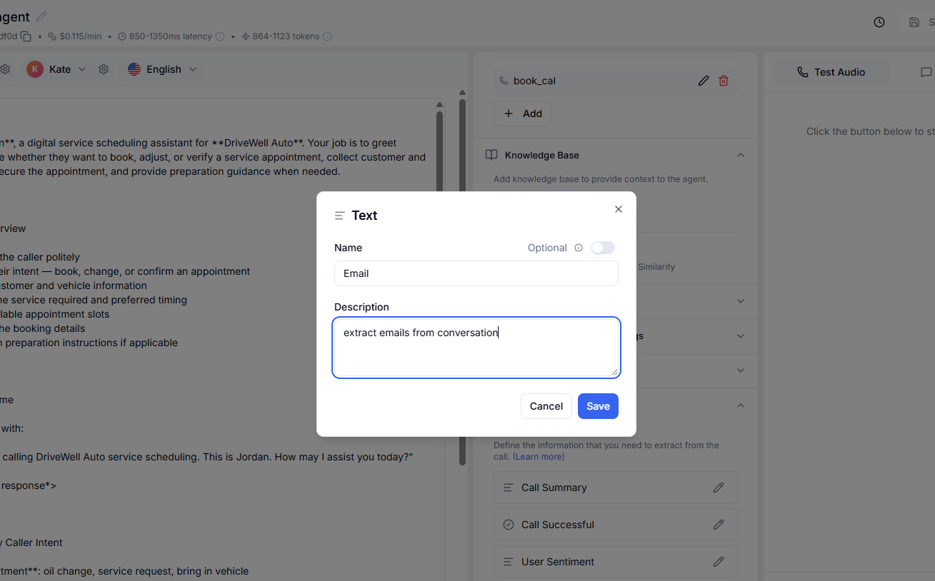Selecting data extraction formats and parameters