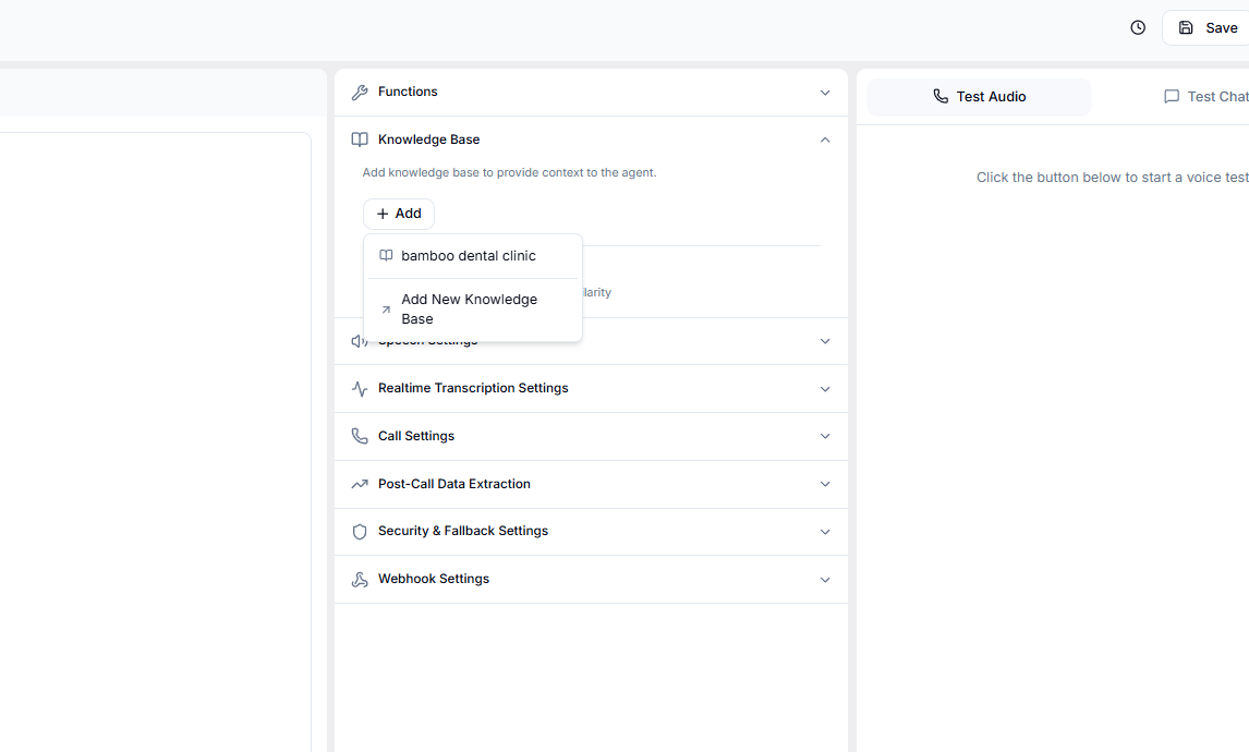 Agent editor configuration